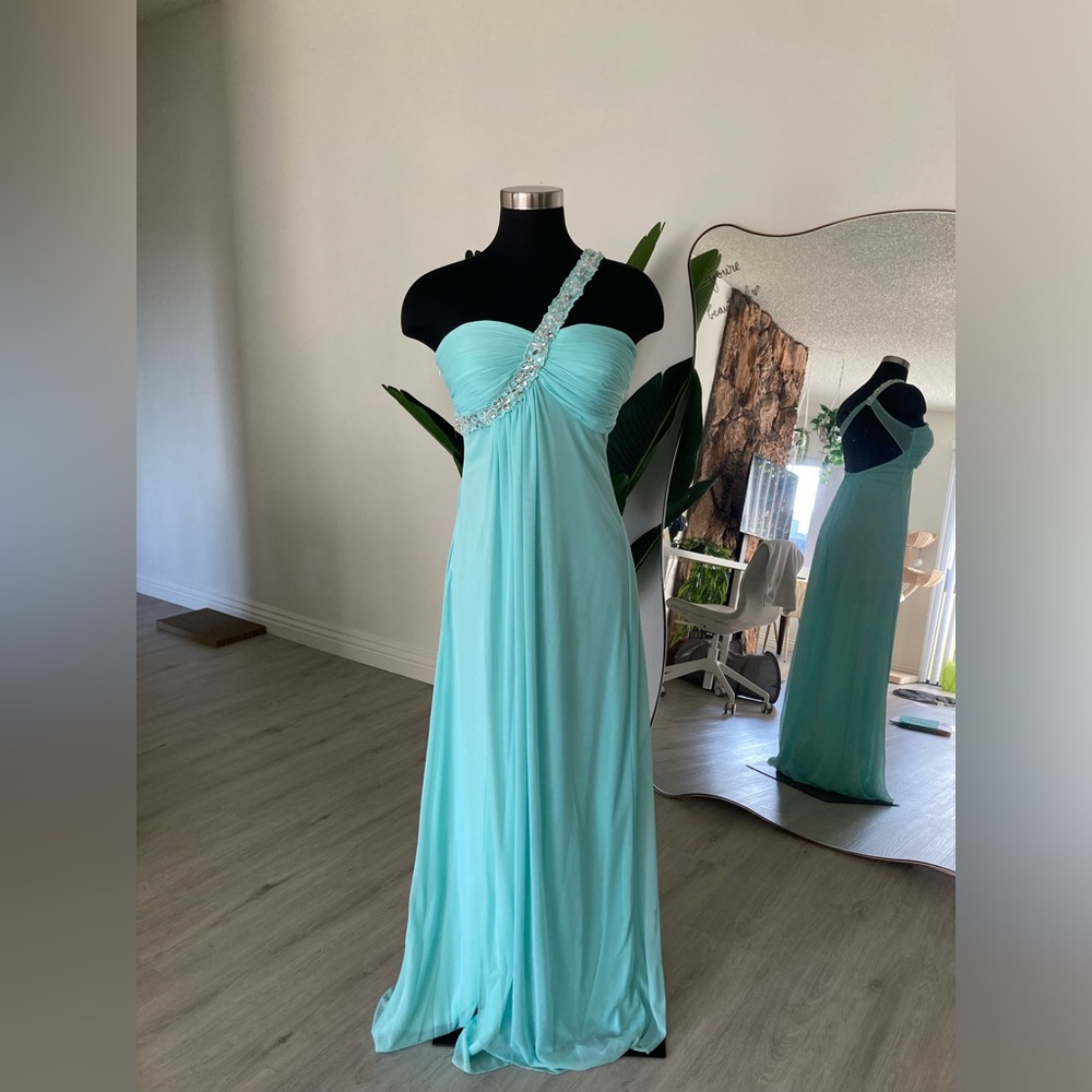 Mint Jeweled Prom Dress